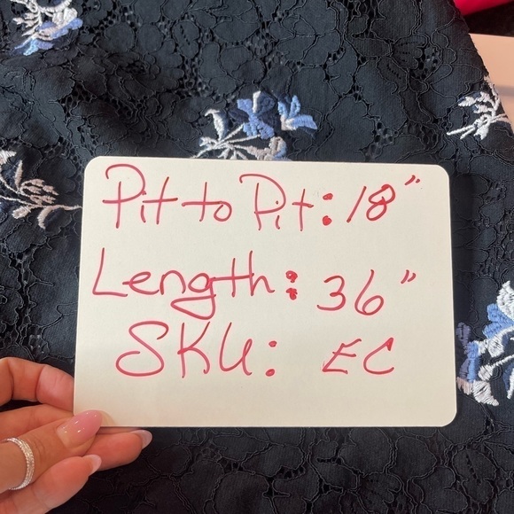 Ann Taylor Floral Embroidered Lace Sheath Dress, Blue, Size US 8 - Picture 11 of 16